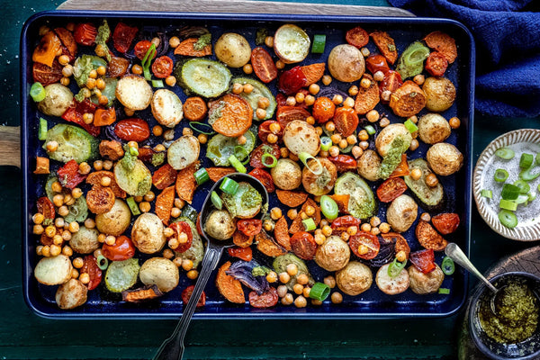 Vegetarian Chickpea & Vegetable Tray Bake