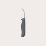 The Zyliss Peeling Knife 6cm (2½) features a curved, sharp stainless steel blade and an ergonomic, eco-friendly wheat straw handle, shown on a plain light background. 