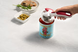 Zyliss Lock N' Lift Manual Can Opener with Lid Lifter Magnet, Red